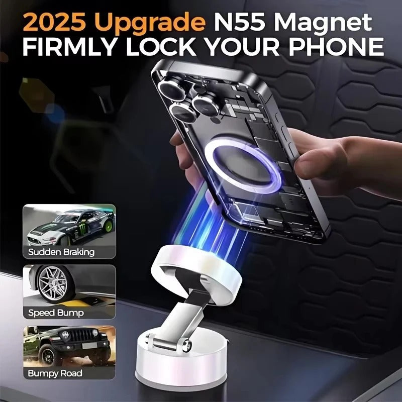 Foldable Vacuum Magnetic Car Phone Holder